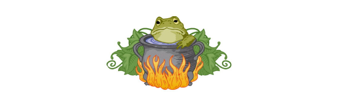 frog in hot water